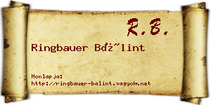 Ringbauer Bálint névjegykártya